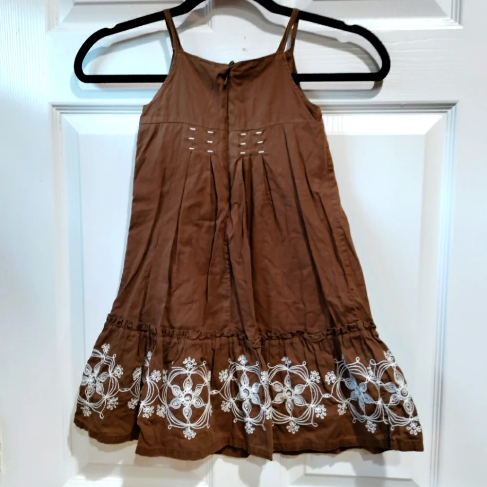 Baby Gap brown embroidered tank dress size 3 yrs.